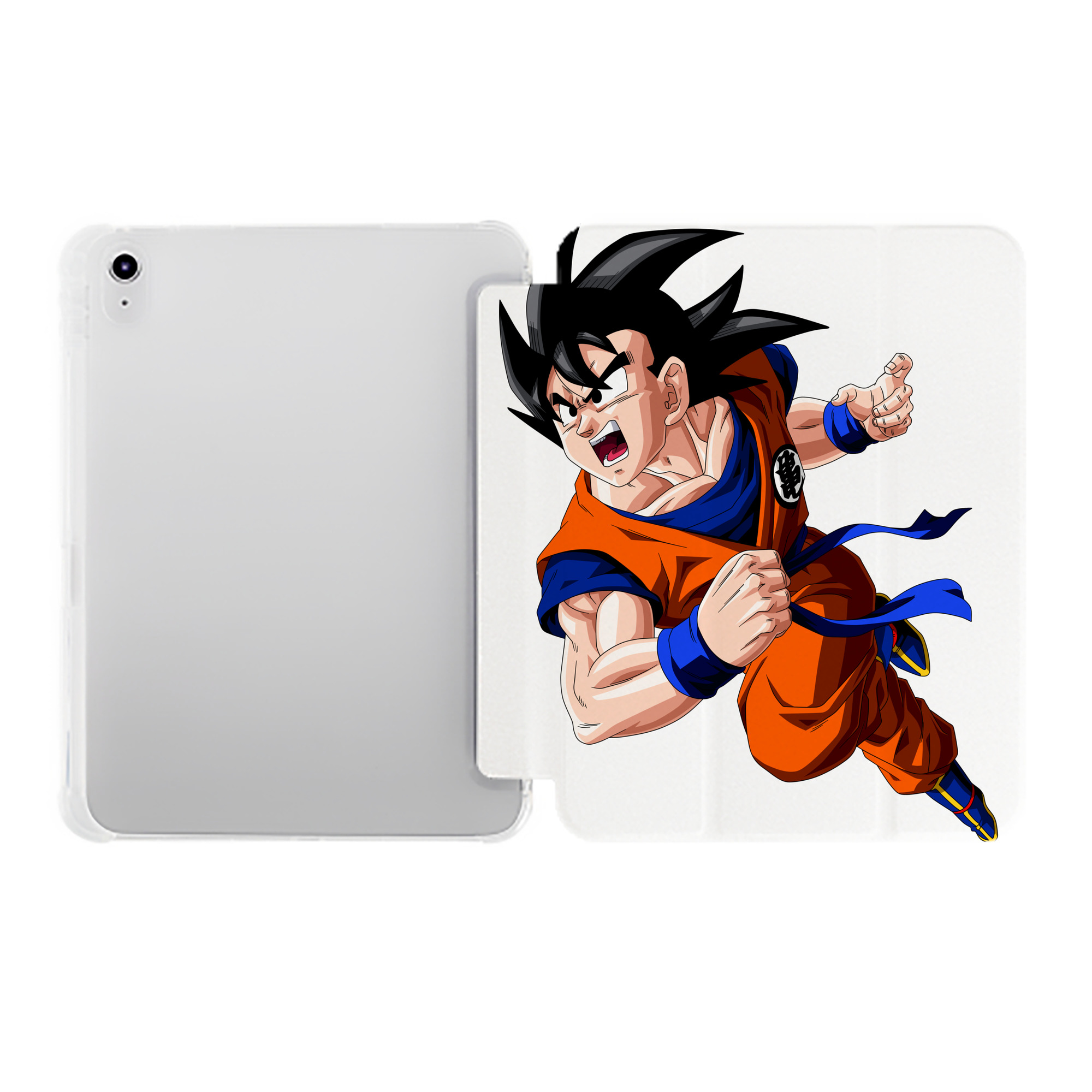 （画像用） ドラゴンボール 孫悟空（そん ごくう）Son Goku カカロット DRAGON BALL Kakarotto IPad ケース ペン収納付き 三つ折りスタンド PUレザー×シリコン 対応機種9.5/10.5/10.9インチ
